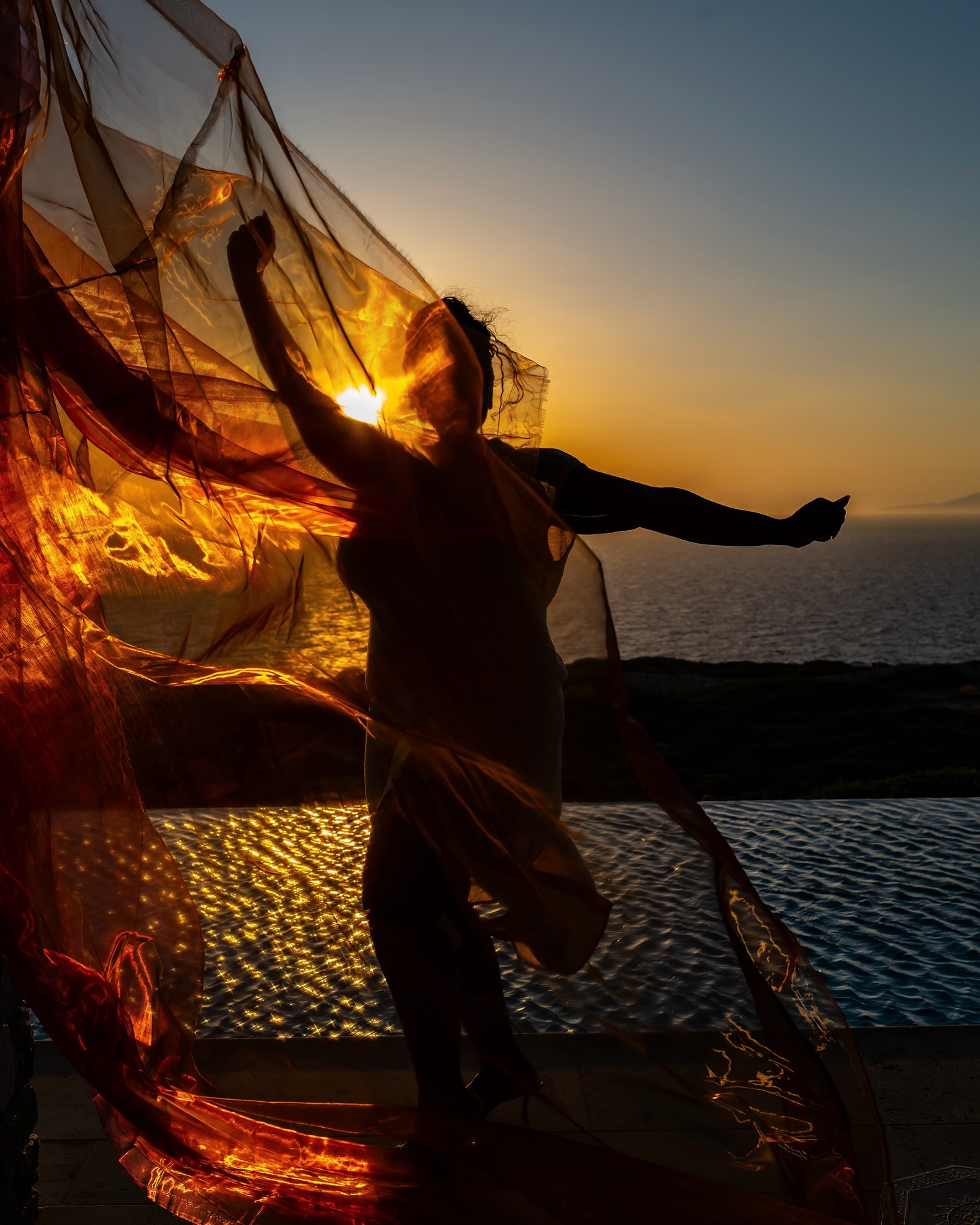 Dora Live Band performing at sunset in Antiparos, Greece