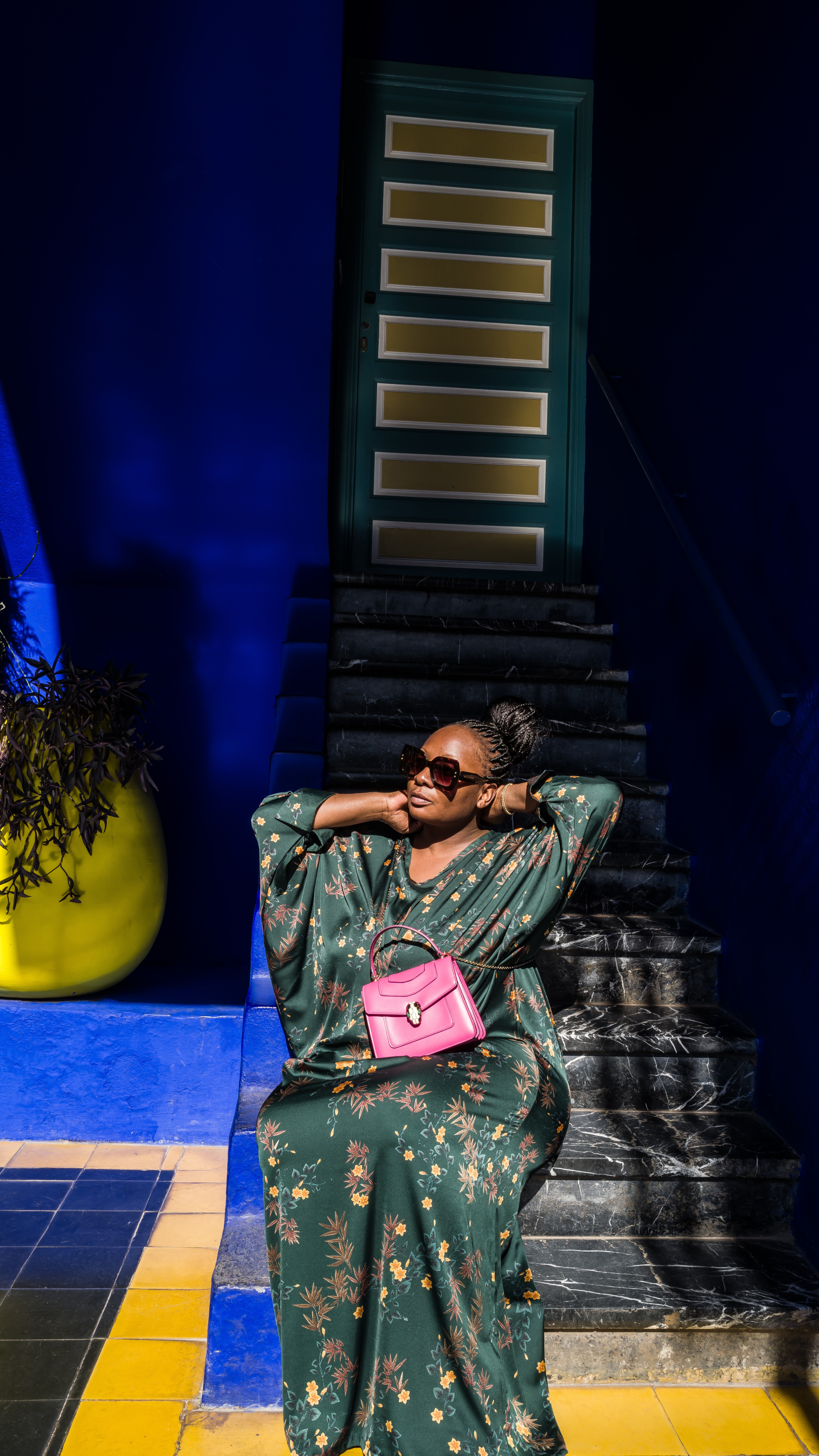 Dora Live Band singer at Jardin Majorelle, Marrakech, Morocco